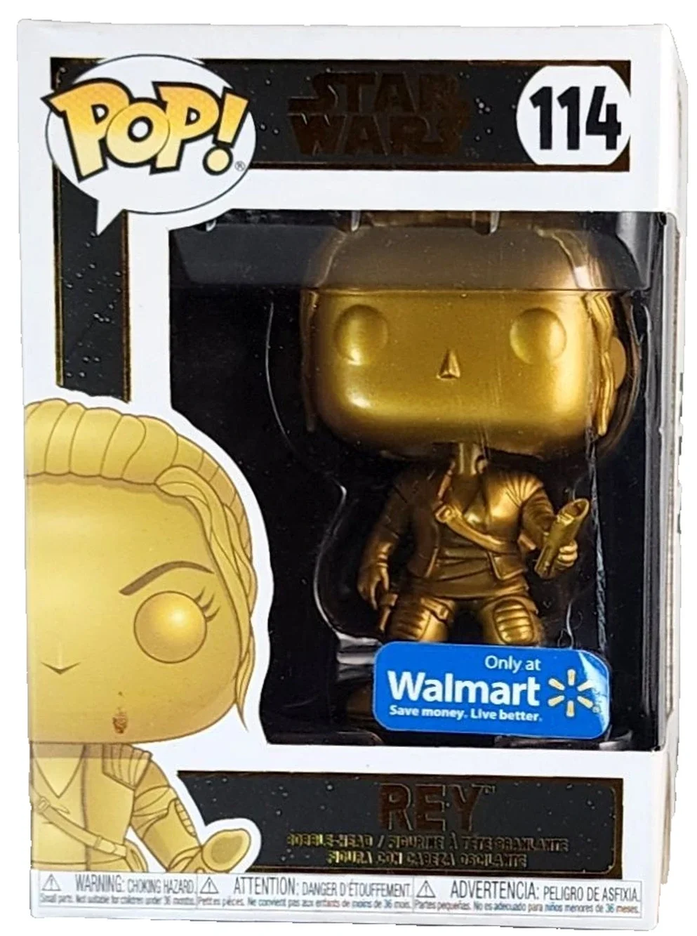 Funko Pop! Star Wars - REY (Gold) #114 - Walmart Exclusive Vinyl Bobble-Head